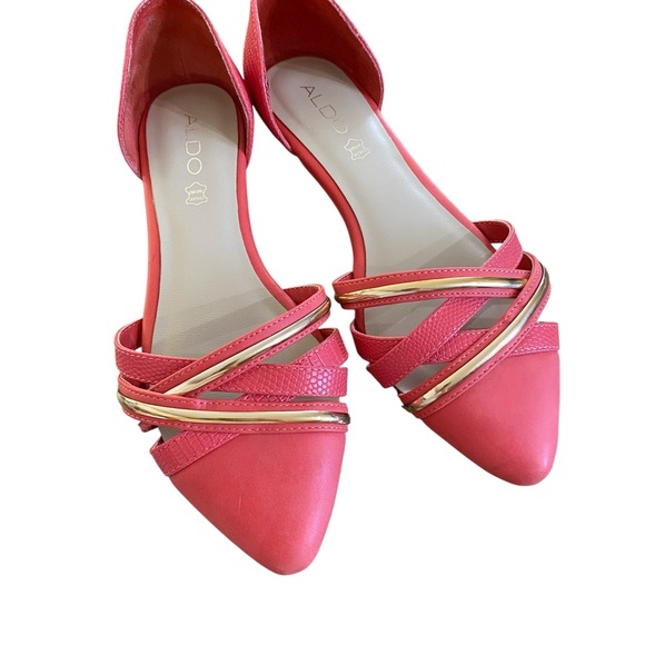 Aldo Pink and Gold Women's Flats - Picture 1 of 6